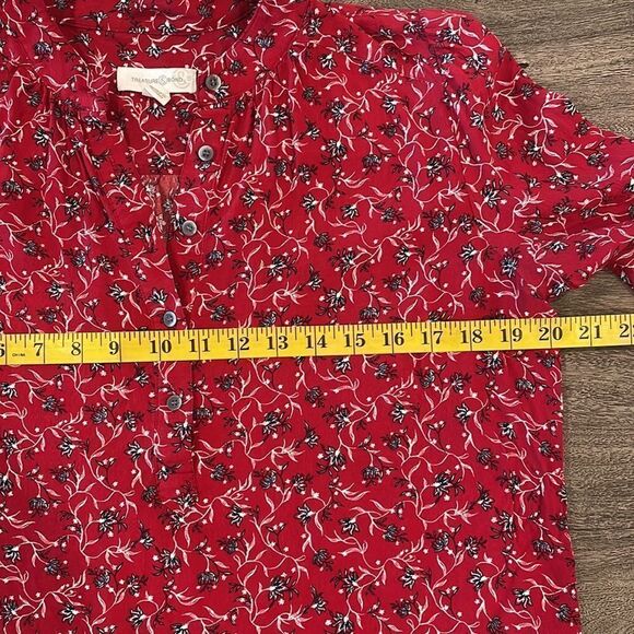 Treasure &Bond floral print blouse red size medium - Picture 8 of 8